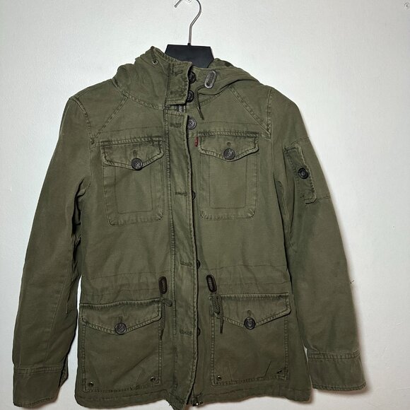 Levi’s Olive Green Utility Hooded Jacket – Size S - Picture 3 of 9